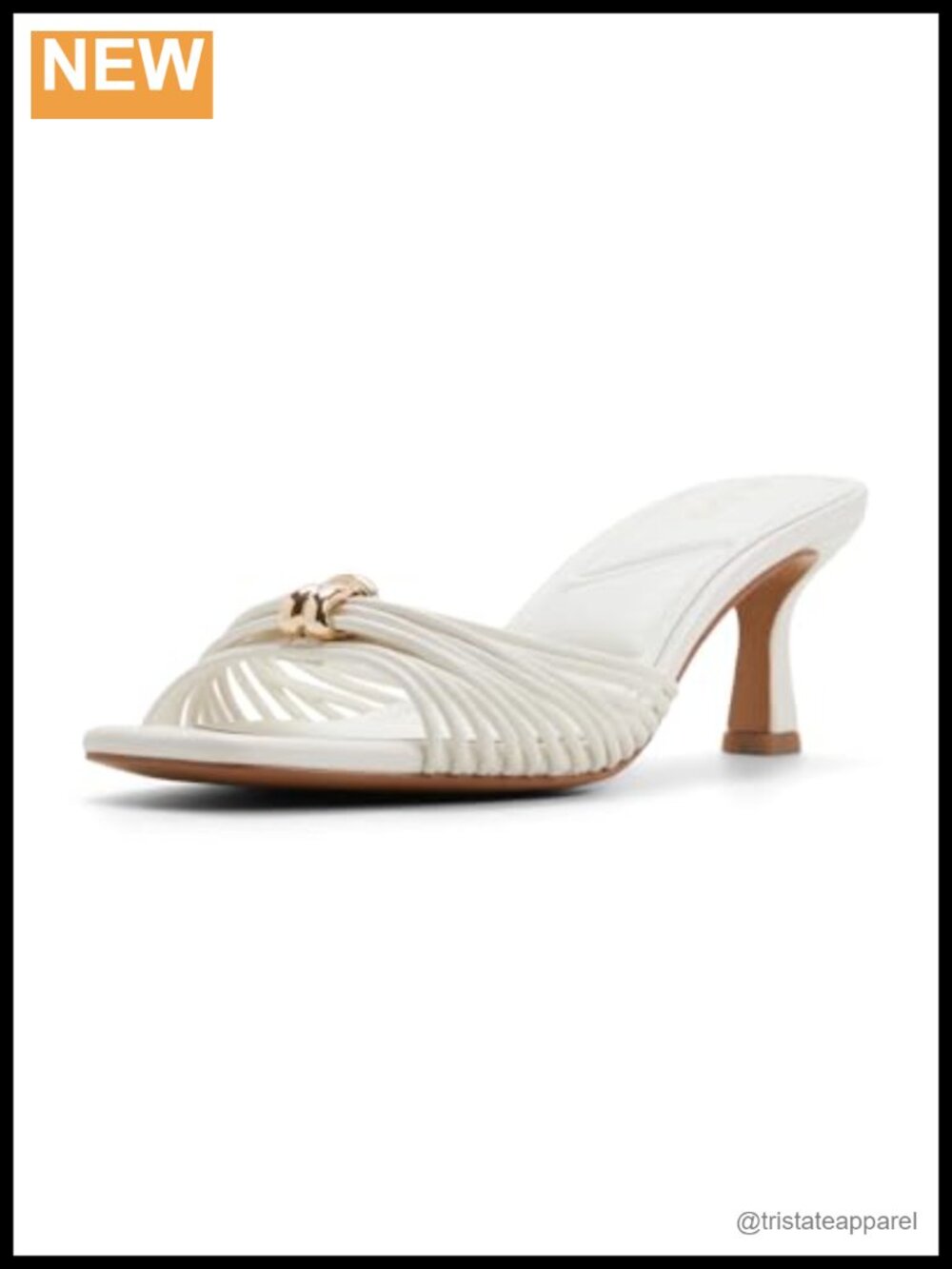Open Toe Heeled Mule Slide Sandal Kitten Heel Slip On